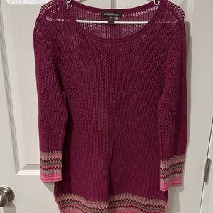 Tommy Bahama Women's Knit Sweater in Purple and Pink